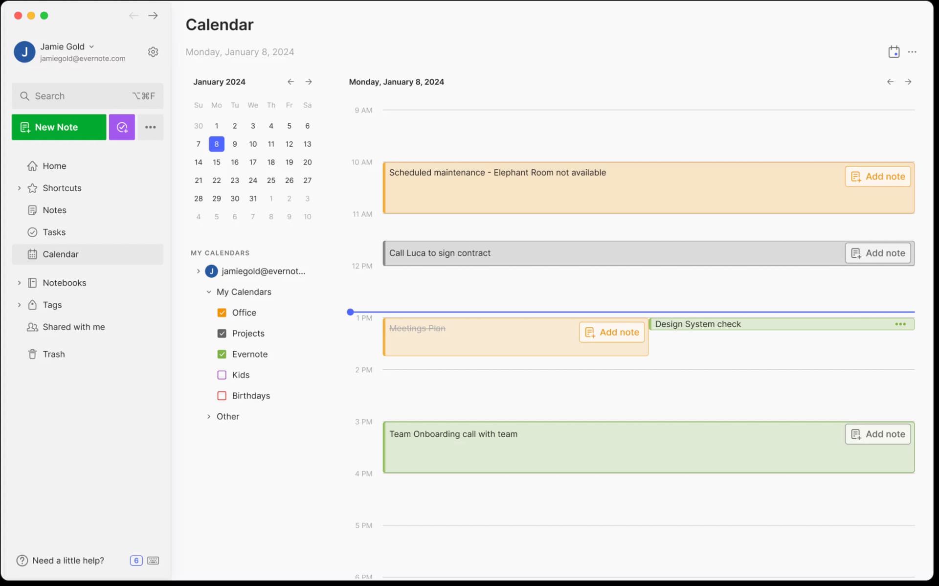 A UI rappresentation of calendar-stay-on-top-of-it-all