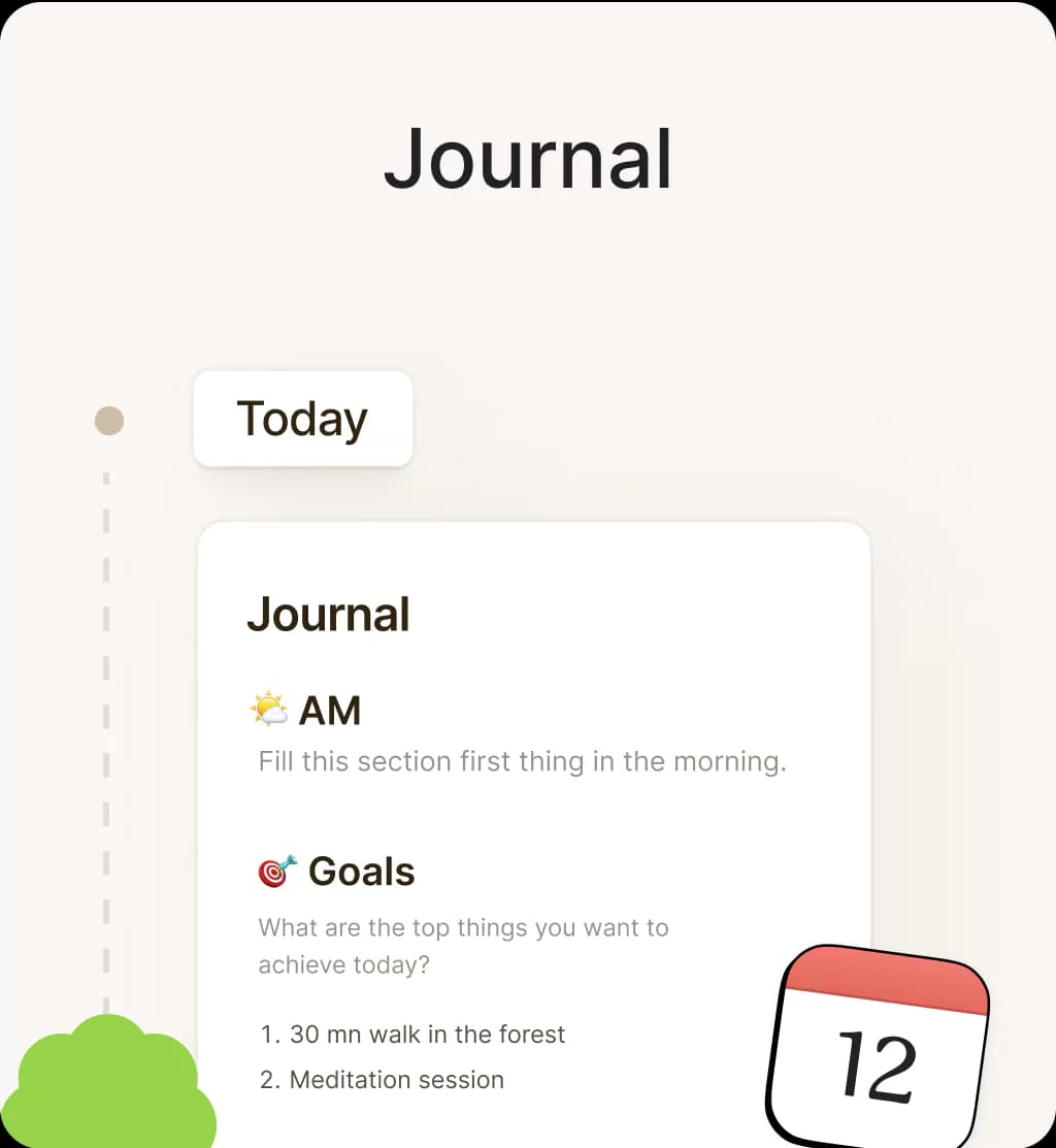 A UI rappresentation of journal