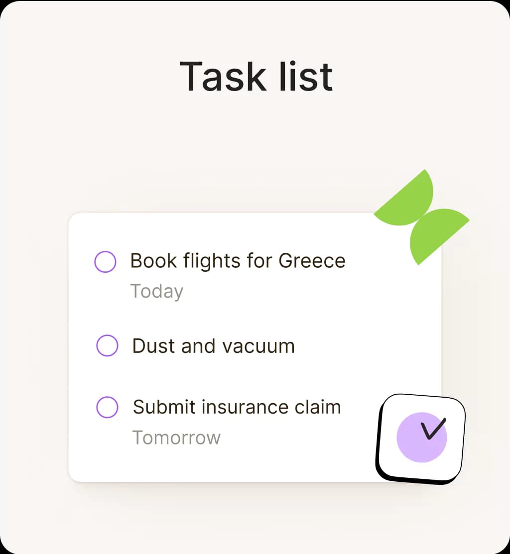 A UI rappresentation of task-list